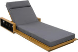 Merax Acacia Wood Patio Chaise Lounge Set of 4, Outdoor Reclining Chairs with 4-Position Adjustable Backrest - Photo 4