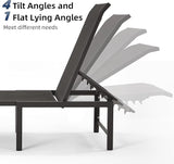 Lounge Chair Outdoor Set of 4, Foldable & Assembly Free Aluminum Chaise Lounge Chair with 5-Position Recliner - Photo 4