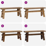 Solid Teak Wood Bench 39.37 x 11.42 x 17.13 in, Backless Rectangular Outdoor Indoor Bench for Garden Patio Balcony - Photo 5