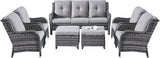 Rilyson Wicker Patio Furniture Set - 7 Piece Rattan Outdoor Sectional Conversation Sets with 1 Sofa - Photo 3
