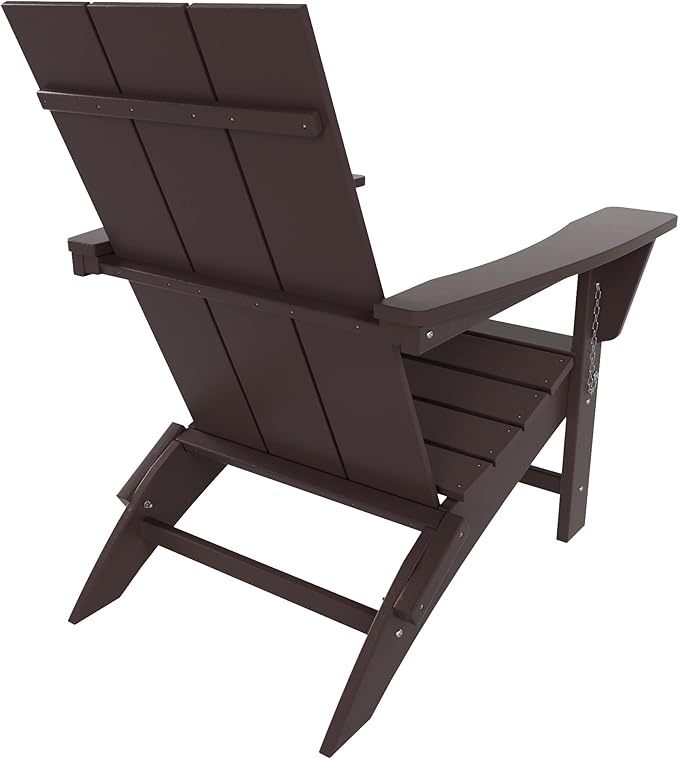 WestinTrends Ashore Modern Outdoor Folding Adirondack Chair (Set of 4), Dark Brown