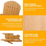 Outvita Wood Adirondack Chair, Folding Wooden Lounge Seating - Photo 5