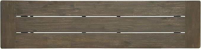 Merax 2-Piece Acacia Wood Outdoor Benches Set, 63" Rustic Patio Bench with Sandblast Gray Finish and H-Stretcher Design, Solid Hardwood Garden Bench for Dining, Porch, Fire Pit, Grey+Black