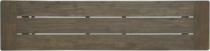 Merax 2-Piece Acacia Wood Outdoor Benches Set, 63" Rustic Patio Bench with Sandblast Gray Finish and H-Stretcher Design, Solid Hardwood Garden Bench for Dining, Porch, Fire Pit, Grey+Black