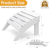 IVY&LANE Outdoor Adirondack Ottoman | Folding | HDPE | White | All Weather - Photo 3