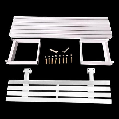 Outdoor Patio Benches, Garden Metal Bench with Backrest, for Front Porch, Yard, Patio, Entryway, Park, 500kg/1100lbs Load Bearing(Orange,180cm/71in)