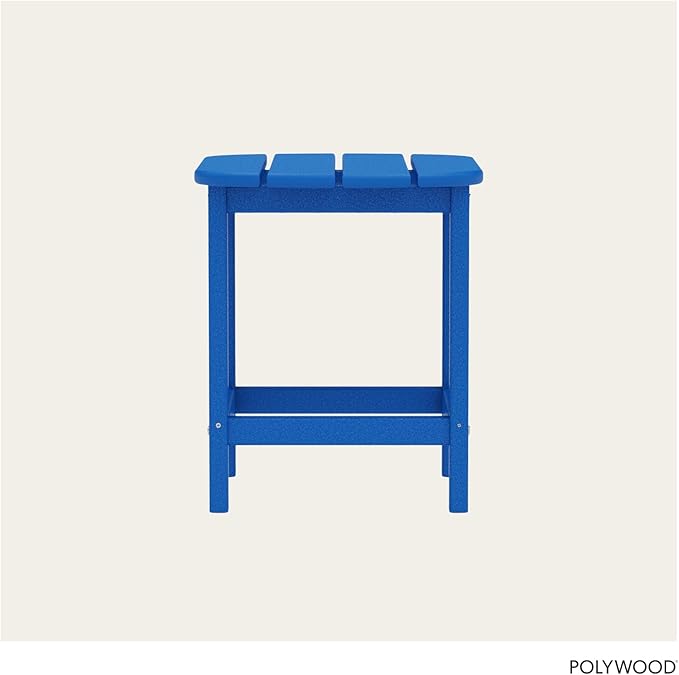 POLYWOOD SBT18PB South Beach 18" Outdoor Side Table, Pacific Blue