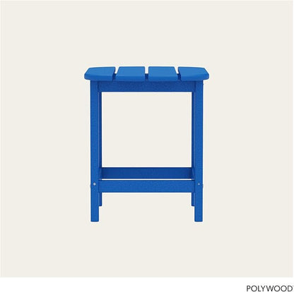 POLYWOOD SBT18PB South Beach 18" Outdoor Side Table, Pacific Blue