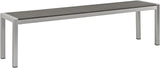 Modway Shore Aluminum Outdoor Patio Bench in Silver Gray - Photo 3
