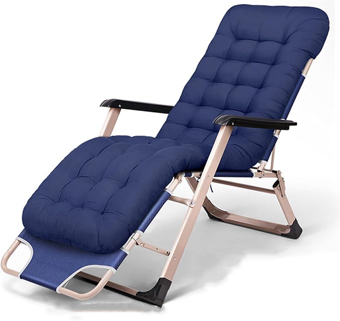 Chair Reclining Lounge Chair Patio Chairs, w/Removable Cushion & Headrest, Reclining Camping Chair w/Upgraded Lock - Photo 1