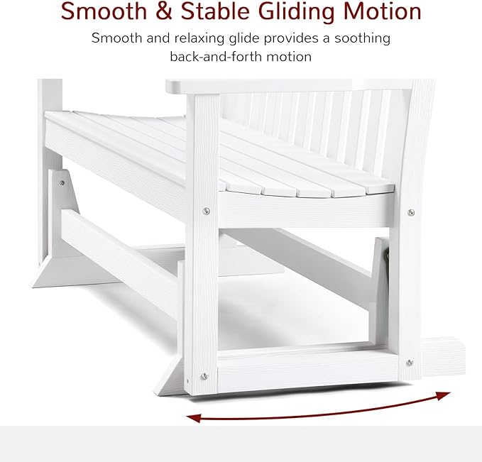 Stoog Outdoor Glider, 2 Person All-Weather Glider Bench with 800 lbs Weight Capacity, Never Fade or Rot, for Backyard - Photo 5