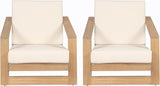 Christopher Knight Home Galio Set of 2 Acacia Wood Lounge Chair Outdoor, Wooden Patio Armchair for Lounging - Photo 3