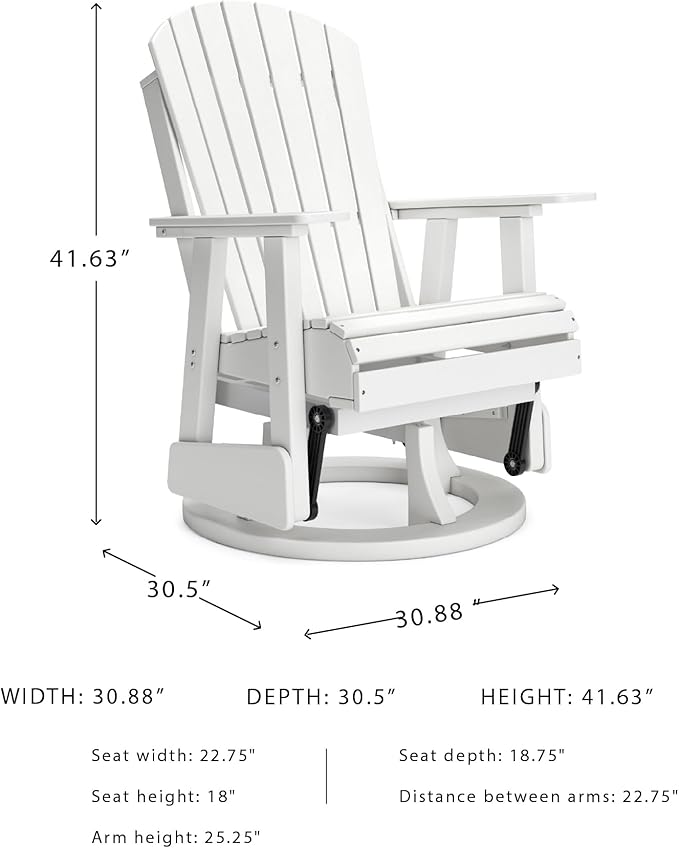 Signature Design by Ashley Hyland Wave Outdoor Casual Swivel Glider Adirondack Chair with 360-Degree Swivel - Photo 3