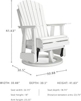 Signature Design by Ashley Hyland Wave Outdoor Casual Swivel Glider Adirondack Chair with 360-Degree Swivel - Photo 3
