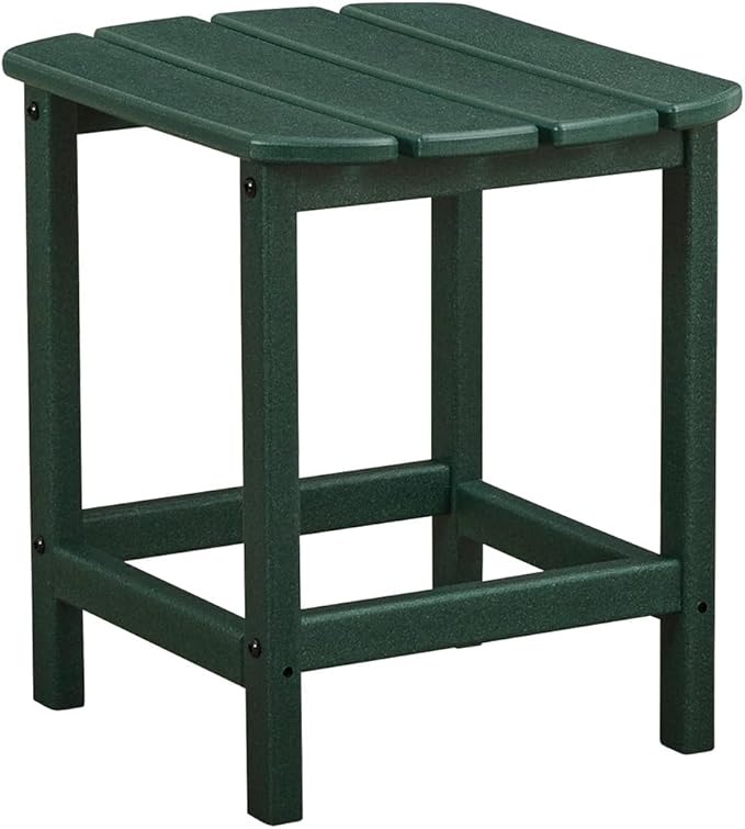 Signature Design by Ashley Karson City Contemporary Outdoor Weather Resistant End Table with Slatted Design, Green