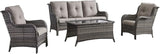 HUMMUH Outdoor Furniture 4 Pieces Patio Furniture Set Wicker Outdoor Sectional Sofa with 2 Patio Chairs - Photo 3