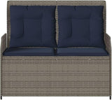 2-Seater Reclining Patio Bench with Cushions, Adjustable Garden Loveseat - Photo 5