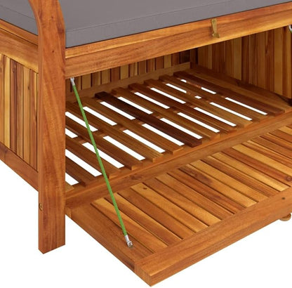 Patio Storage Bench with Cushion Wooden Storage Chair Wooden Garden Bench Porch Bench Patio Bench Outdoor Bench for Outdoor porches, lawns, Balconies and backyards. 35.8" Solid Wood Acacia
