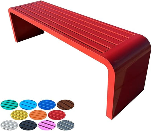 2-Person Garden Bench, Suit for Garden, Porch and Park, Outdoor Garden Benches, 2-Person Park Bench, Metal Park Bench for Outside(Red,39.4x15.7x17.7in(LxWxH))