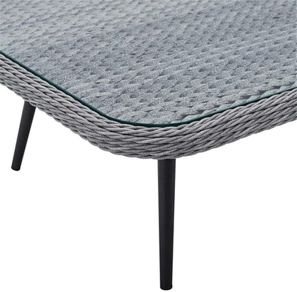 Endeavor Outdoor Patio Wicker Rattan Square Coffee Table in Gray