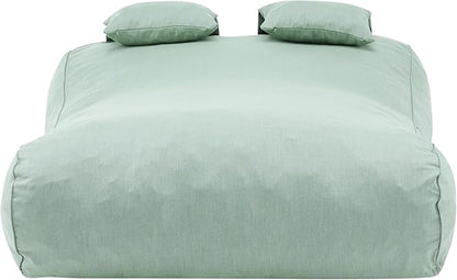 Merax Outdoor Bean Bag Chair Sun Lounger for 2 Adult, 73" Big Comfy Outdoor Bean Bag Daybed Couch with Headrest, Water-Resistant Fabric Patio Chaise Lounger Chair for Pool Balcony Beach Deck, Mint