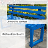 Metal Outdoor Bench with Simple Backrest, Modern Design Garden Bench, Multifunctional Front Porch Furniture - Photo 4