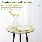 Metal Outdoor Side Tables Set of Two Small Outside Round End Table for Patio Modern Accent Garden Corner Table for - Photo 4