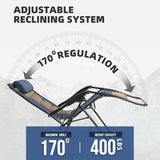 Zero Gravity Chair Set of 4 Oversized Padded Recliner with Adjustable Headrest & Cup Holder - 600D Oxford Folding - Photo 7