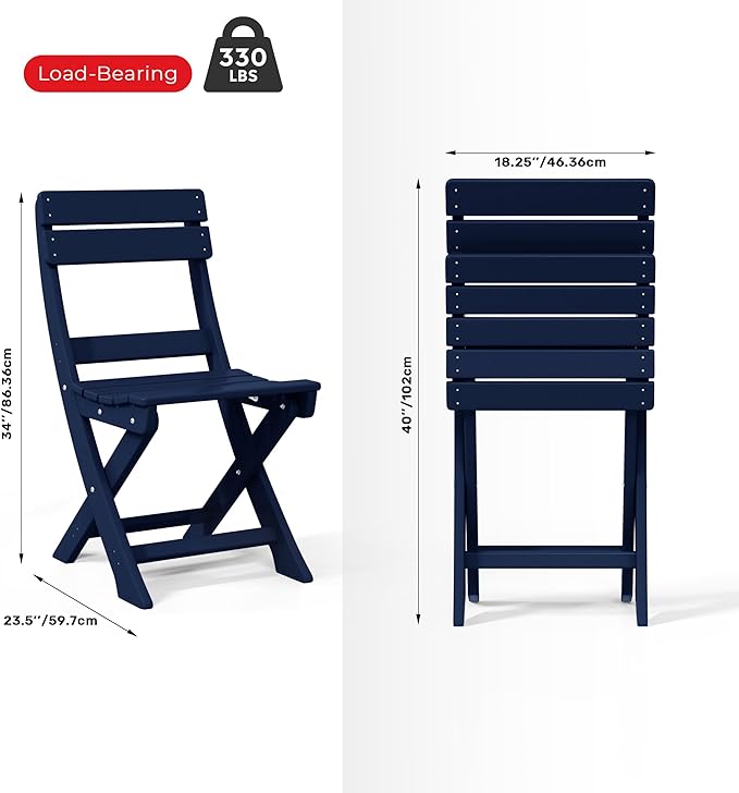 Costaelm Outdoor Patio Modern Folding Dining Chair - Photo 3
