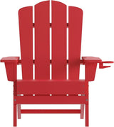 Flash Furniture Newport Adirondack Chairs with Cup Holders, Weather Resistant Poly Resin Adirondack Chairs, Set of 4 - Photo 10