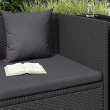 Outdoor Chaise Lounge 78.7x23.6x22.8 in Black Wicker Patio Lounge Chair with Adjustable Backrest & Zippered Cushions - Photo 4
