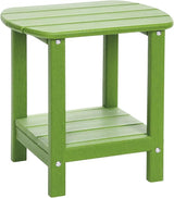 Outdoor Side Table 2 -Tier Adirondack Table HDPE Patio Side Table Weather Resistant End Table Small Outdoor Table (Lime) - Photo 1
