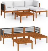 5-Piece Outdoor Lounge Set with Plush Cushions, Solid Acacia Wood Patio Furniture for Garden and Deck - Photo 2