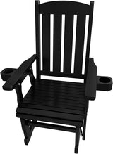 Fortune Candy Wooden Patio Glider for One Person, with High Back and Deep Contoured Seat, Solid Fir Wood - Photo 7
