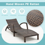 Chaise Lounge Chairs Outdoor Set of 4, Comfy Outside Wicker Patio Pool Lounge Chair w/ 5 Adjustable Back Angle - Photo 3