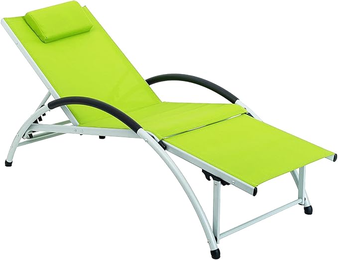 Sundale Outdoor Adjustable Patio Chaise Lounge, 6 Position Lounge Chair, All Weather Outdoor/Indoor Lounge for Reading - Photo 1
