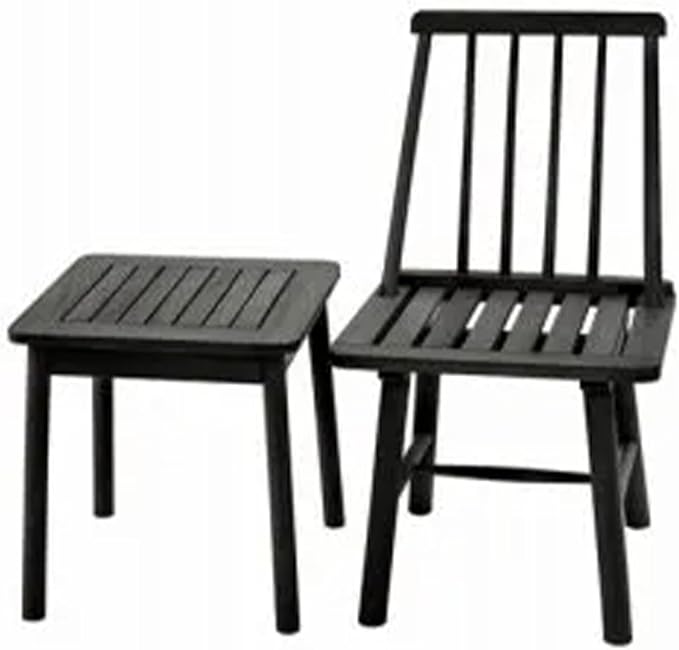 Four Seasons Courtyard 250 Pound Capacity Robust Classic Design Farmhouse Armless Indonesian Hardwood Chair for Indoor or Outdoor Use, Black