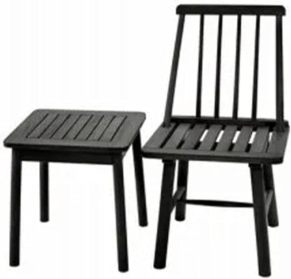 Four Seasons Courtyard 250 Pound Capacity Robust Classic Design Farmhouse Armless Indonesian Hardwood Chair for Indoor or Outdoor Use, Black