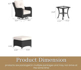 5 Piece Patio Furniture Set, All-Weather Wicker Outdoor Conversation Set with Swivel Rocking Chair and 6 Inch Thick - Photo 2