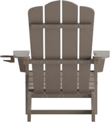Flash Furniture Newport Adirondack Chairs with Cup Holders, Weather Resistant Poly Resin Adirondack Chairs, Set of 2 - Photo 8