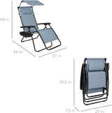 Best Choice Products Folding Zero Gravity Outdoor Recliner Patio Lounge Chair w/Adjustable Canopy Shade, Headrest - Photo 2