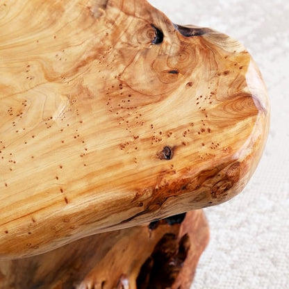 13.8" Cedar Stump Stool,Natural Wooden Side Table,Plant Stool,Live Edge Coffee Table for Bedroom,Living Room, Outdoor