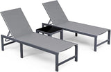 Amopatio Patio Chaise Lounge Set of 3, 24.4" Wider Outdoor Lounge Chairs with Table - Photo 1