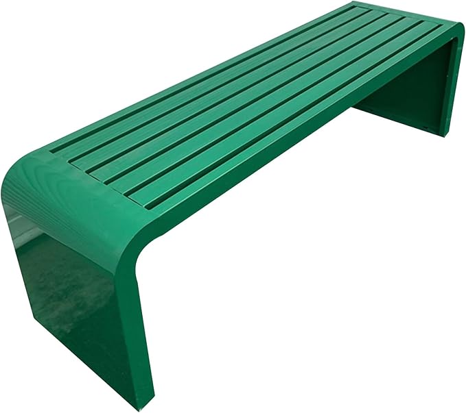 Modern Outdoor Benches Weatherproof Backless Front Porch Bench Metal Garden Benches for Outdoors Sturdy Steel Frame Patio Benches for Outdoors, Backyard, Lawn(Green,120cm(47.24in))