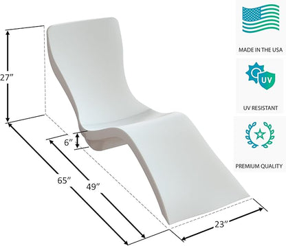 Chaise Pool Lounger | Ultra-Comfortable Waterproof Pool & Patio Chase Lounge Chair for Outdoors | Up to 9" of Water, UV & Fade Resistant, Made in USA, Easy Tool-Free Assembly