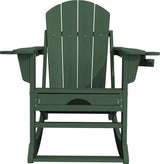 KINGYES Adirondack Rocking Chair Set of 4 with Retractable Ottoman and Cup Holders - Photo 7