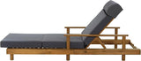 Merax Acacia Wood Outdoor Chaise Lounge Chair Set of 4, Thick 4-Fold Cushion & Headrest, 3-Position Adjustable Backrest - Photo 7