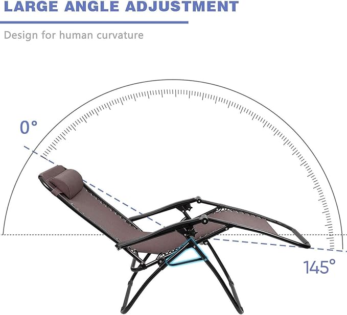 Homall Zero Gravity Patio Folding Lawn Chairs Outdoor Gravity Camp Reclining Lounge Chair with Pillows for Poolside - Photo 6