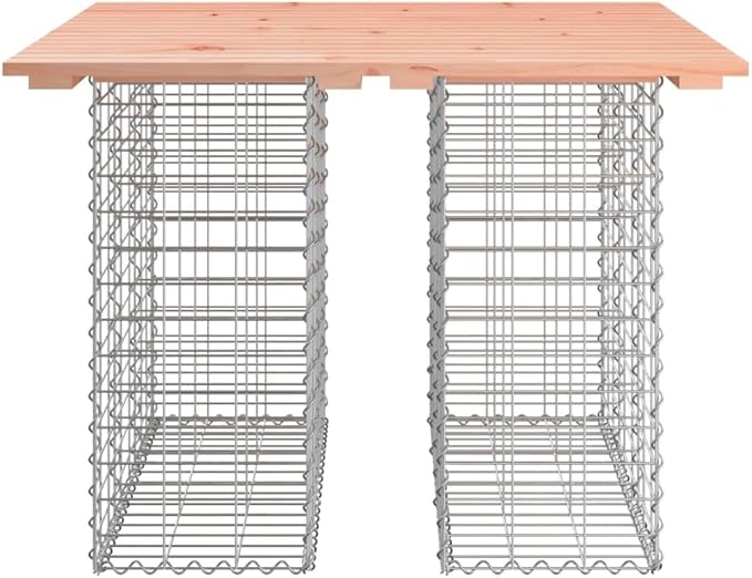 Patio Bench Gabion Design 39.4"x40.2"x28.3" Solid Wood Douglaswork Bench Patio Furniture Outdoor Bench benchSuitable for Garden Courtyard