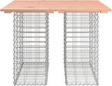 Outdoor Gabion Garden Bench, Solid Douglas Fir Wood Seating, Rustic Patio Furniture for Backyard - Photo 6